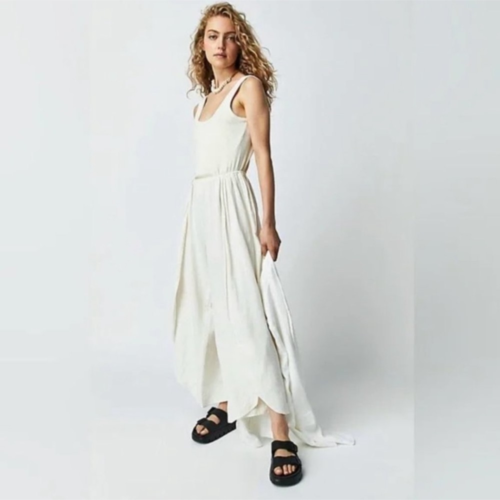 Free People Dune Breeze Linen Blend One Piece‎ Jumpsuit Size XL Women